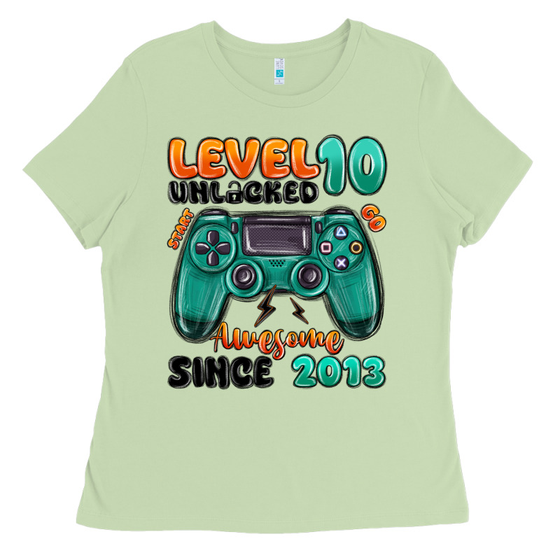 Level 10 Unlocked Awesome Since 2013 Ladies Tee by MaliasSmallBusiness | Teevron