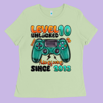 Ladies Tee level 10 unlocked awesome since 2013