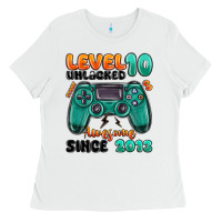White level 10 unlocked awesome since 2013 Ladies Tee - MaliasSmallBusiness
