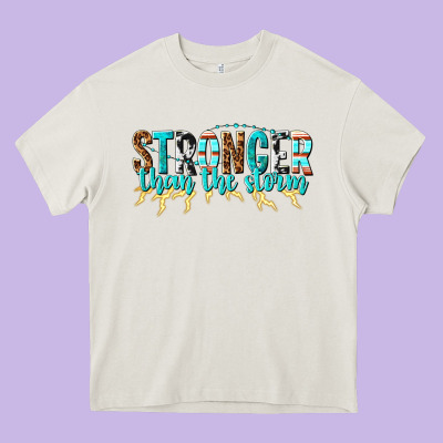 Stronger Than The Storm Heavy Core Tee Designed By Texasbilliewilder