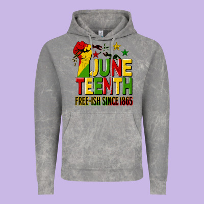 Juneteenth Fist Free Ish Since 1865 Vintage Hoodie Designed By Hra Design Shop