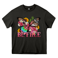 Asphalt be free with butterfly and cactus flowers Heavy Core Tee - Artiststas