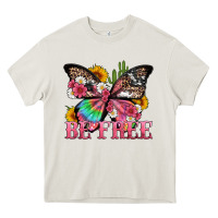 Cream be free with butterfly and cactus flowers Heavy Core Tee - Artiststas