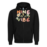 Black nine is a vibe Zipper Hoodie - MaliasSmallBusiness