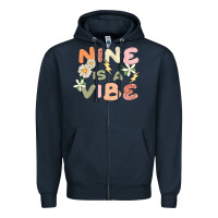 Navy nine is a vibe Zipper Hoodie - MaliasSmallBusiness