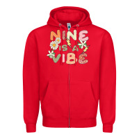 Red nine is a vibe Zipper Hoodie - MaliasSmallBusiness