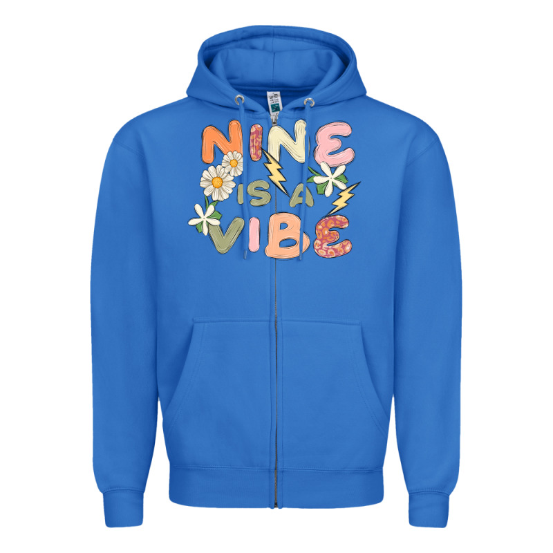 Nine Is A Vibe Zipper Hoodie by MaliasSmallBusiness | Teevron