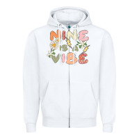 White nine is a vibe Zipper Hoodie - MaliasSmallBusiness