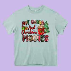 Hot Cocoa And Christmas Movies Heavy Core Tee Designed By Zillion Design Studio