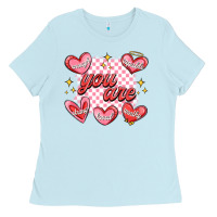 Baby Blue valentines day positive affirmations Ladies Tee - MaliasSmallBusiness