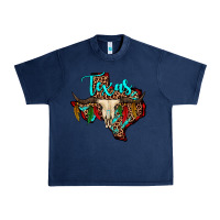 Navy bullskull texas map Urban Heavy Tee - JahusDesignShop