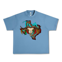 Pebble Blue bullskull texas map Urban Heavy Tee - JahusDesignShop