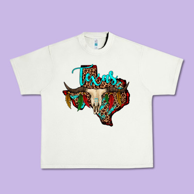 Bullskull Texas Map Urban Heavy Tee Designed By Jahusdesignshop