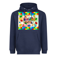 Navy autism mom Heavyweight Hoodie - LillyAllenDesigns