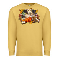 Antique Gold Fall Barn Owl Premium Sweatshirt - LillyAllenDesigns