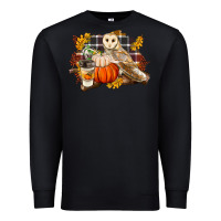Black Fall Barn Owl Premium Sweatshirt - LillyAllenDesigns
