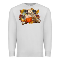 Dove Grey Fall Barn Owl Premium Sweatshirt - LillyAllenDesigns