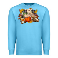 Ocean Blue Fall Barn Owl Premium Sweatshirt - LillyAllenDesigns