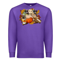 Purple Fall Barn Owl Premium Sweatshirt - LillyAllenDesigns