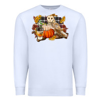 White Fall Barn Owl Premium Sweatshirt - LillyAllenDesigns