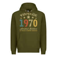 Army Green Vintage 1970 Limited Edition 50 Years Of Being Awesome Premium Hoodie - Bettercallsaul