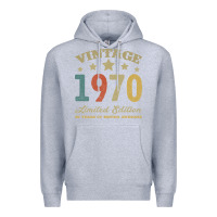 Heather Grey Vintage 1970 Limited Edition 50 Years Of Being Awesome Premium Hoodie - Bettercallsaul