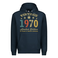 Navy Vintage 1970 Limited Edition 50 Years Of Being Awesome Premium Hoodie - Bettercallsaul