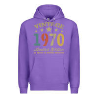 Purple Vintage 1970 Limited Edition 50 Years Of Being Awesome Premium Hoodie - Bettercallsaul