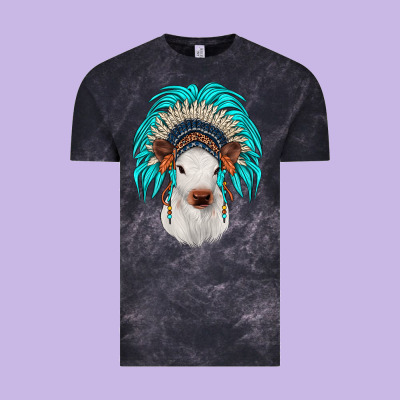 Calf Indian Headdress Vintage Tee Designed By Jahusdesignshop