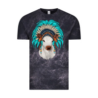 Cloud Black calf indian headdress Vintage Tee - JahusDesignShop