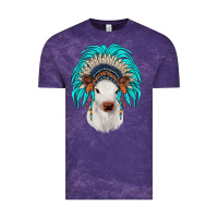 Cloud Purple calf indian headdress Vintage Tee - JahusDesignShop
