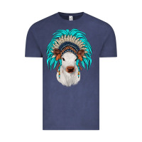 Vintage Denim calf indian headdress Vintage Tee - JahusDesignShop