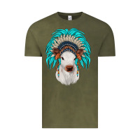 Vintage Olive calf indian headdress Vintage Tee - JahusDesignShop
