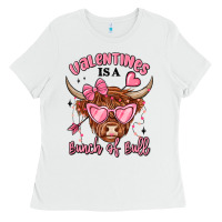 White valentines is a bunch of bull Ladies Tee - MaliasSmallBusiness