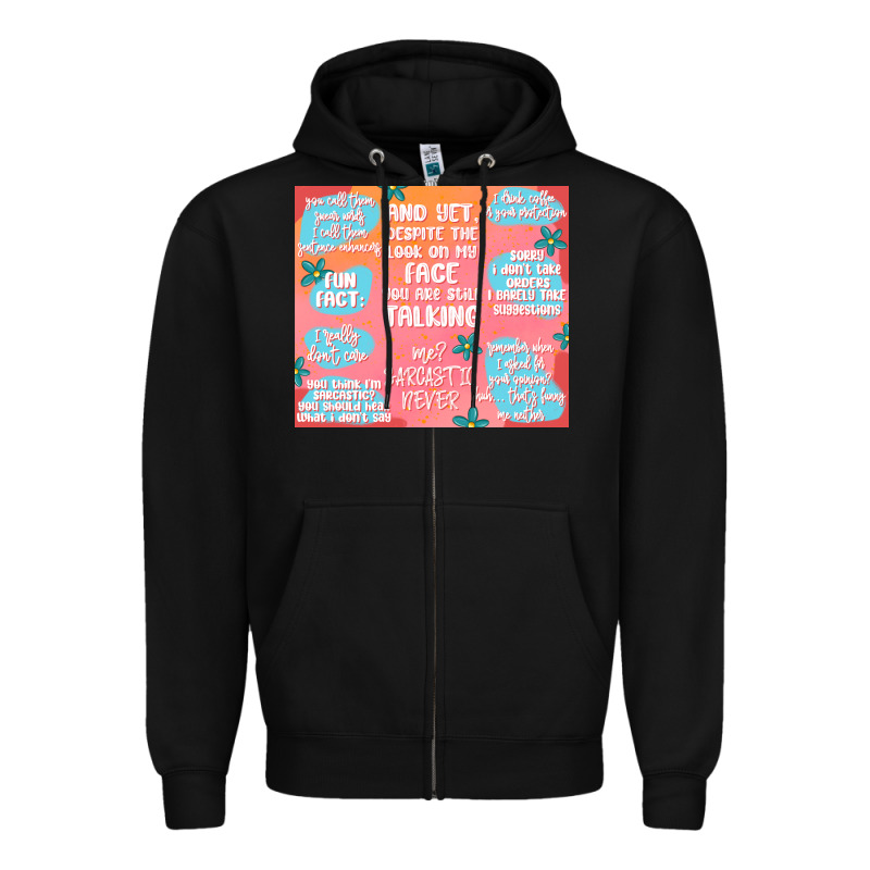 Sarcastic Quotes Zipper Hoodie by MaliasSmallBusiness | Teevron