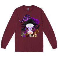Burgundy halloween baby calf Long Sleeve Tee - Jasminsmagicworld