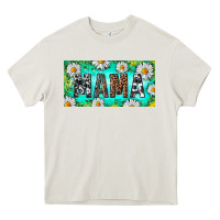 Cream Turquoise and Daisy Mama Heavy Core Tee - RanaPortraitStore