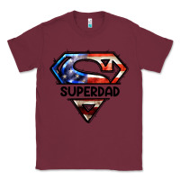 Burgundy American Super Dad Classic Tee - LillyAllenDesigns