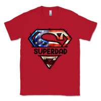Red American Super Dad Classic Tee - LillyAllenDesigns