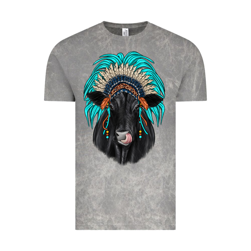 Black Angus Indian Headdress Vintage Tee by JahusDesignShop | Teevron