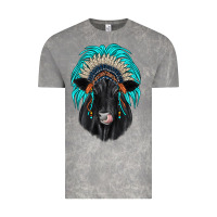 Cloud Rock black angus indian headdress Vintage Tee - JahusDesignShop