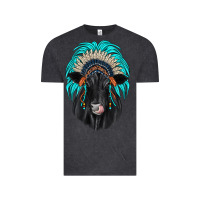 Vintage Black black angus indian headdress Vintage Tee - JahusDesignShop