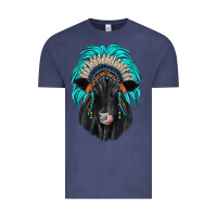 Vintage Denim black angus indian headdress Vintage Tee - JahusDesignShop