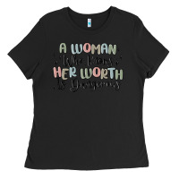 Black a woman who knows her worth is dangerous Ladies Tee - MaliasSmallBusiness