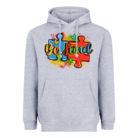 Heather Grey be kind autism Heavyweight Hoodie - LillyAllenDesigns