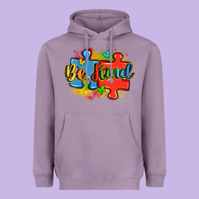 Be Kind Autism Heavyweight Hoodie Designed By Lillyallendesigns