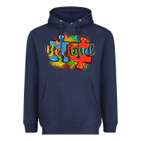 Navy be kind autism Heavyweight Hoodie - LillyAllenDesigns