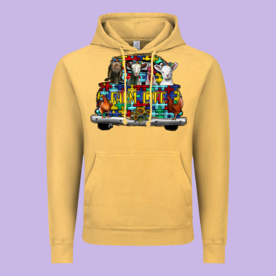 Farm Life Truck Autism Vintage Hoodie Designed By Cowhidedigitalart