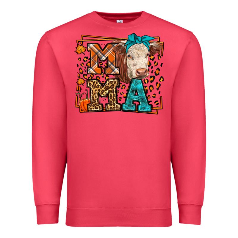Western Fall Cow Mama Premium Sweatshirt by LillyAllenDesigns | Teevron