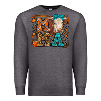 Charcoal Heather Western Fall Cow Mama Premium Sweatshirt - LillyAllenDesigns